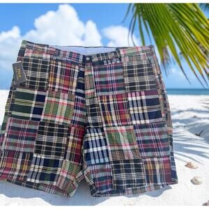 $110 POLO RALPH LAUREN Mens BIG & TALL Shorts Classic Fit 9 Madras Plaid 44B